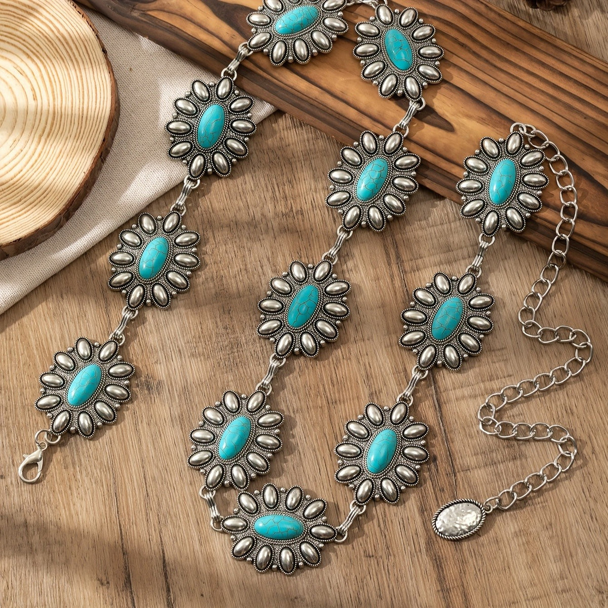 Turquoise Floral Waist Chain