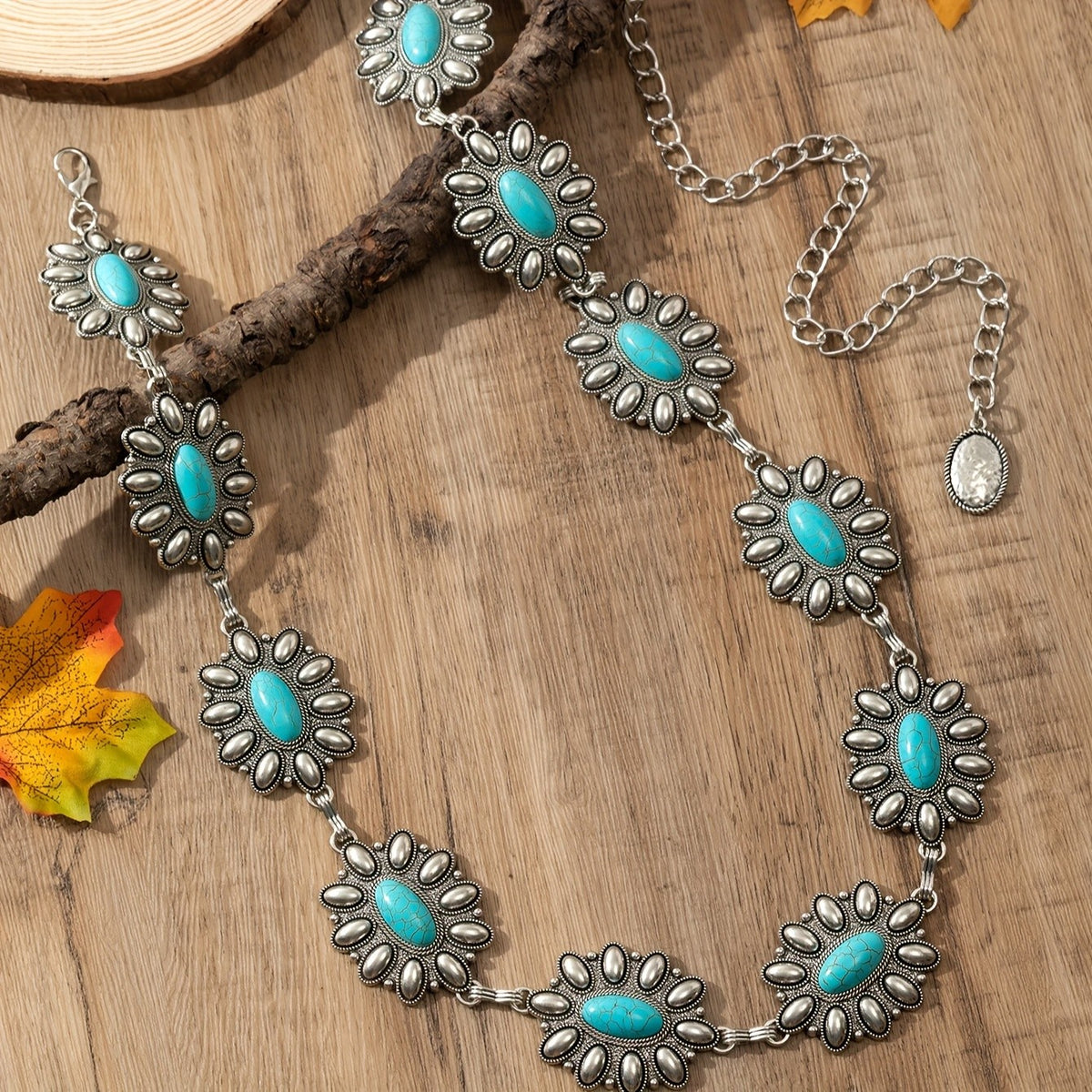 Turquoise Floral Waist Chain