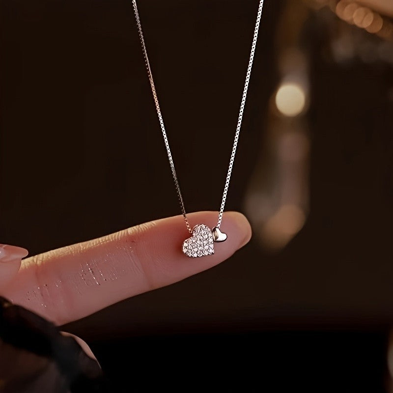 Textured Heart Charm Necklace