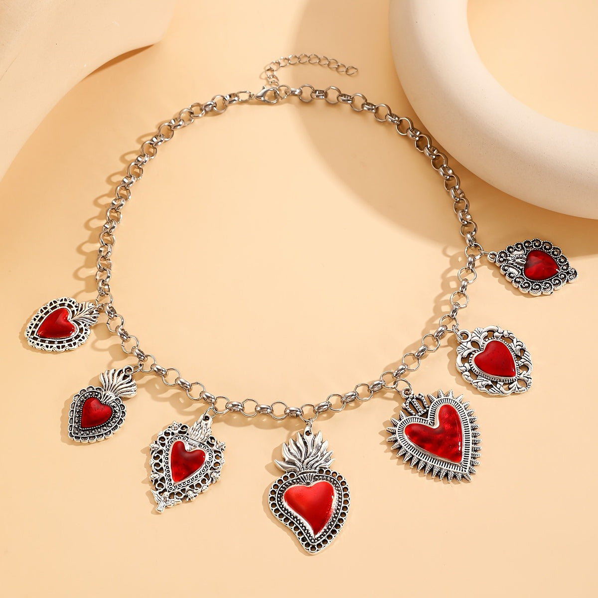 Ornate Heart Charm Necklace