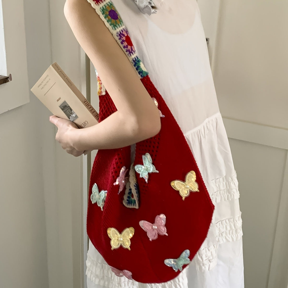 Butterfly Knit Shoulder Bag