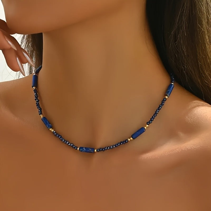 Blue Stone Beaded Necklace
