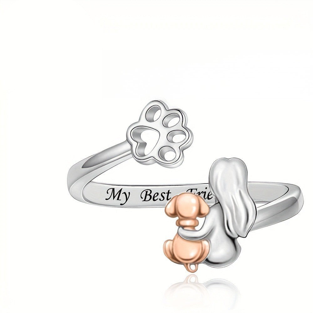 Puppy Paw Adjustable Ring