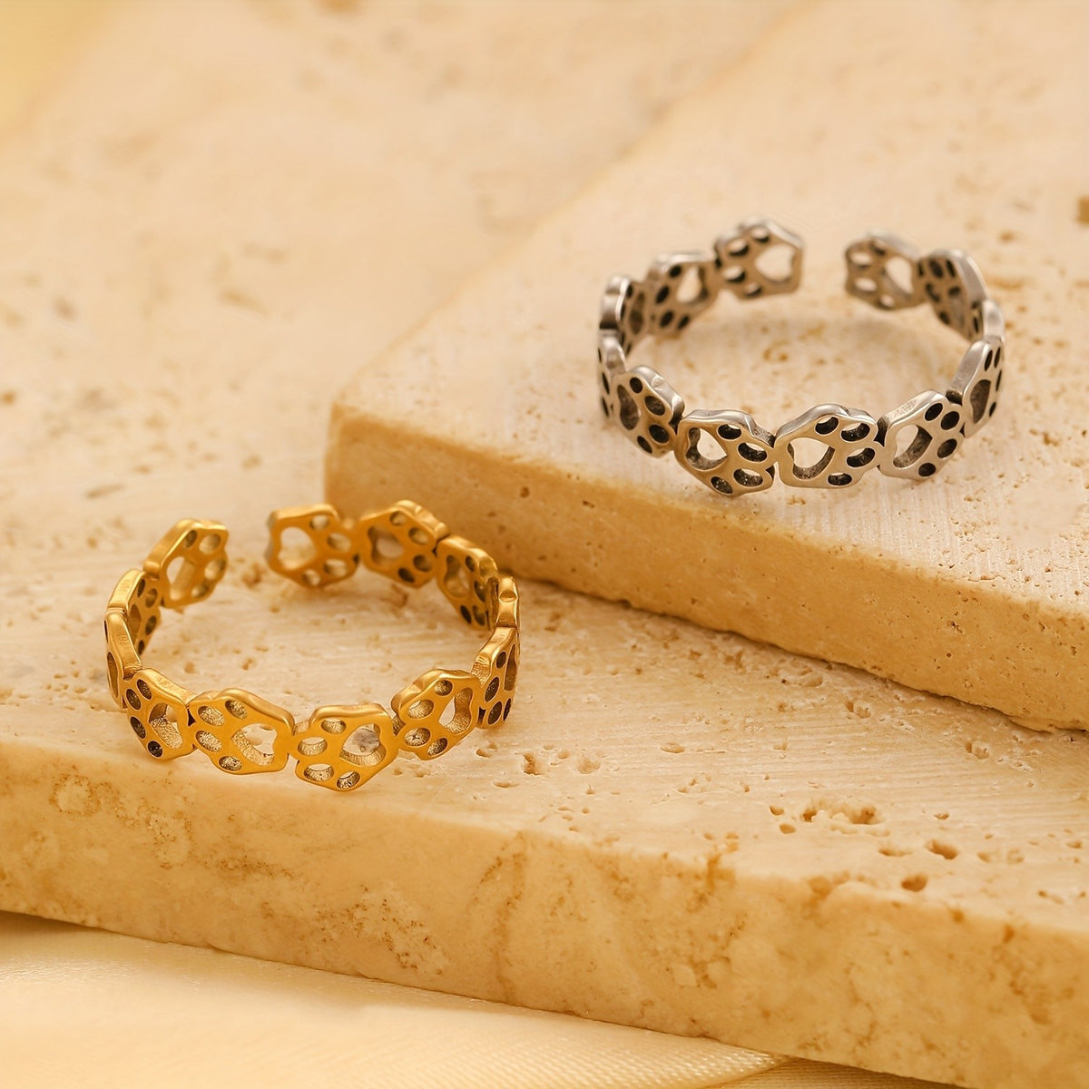 Paw Print Open Ring