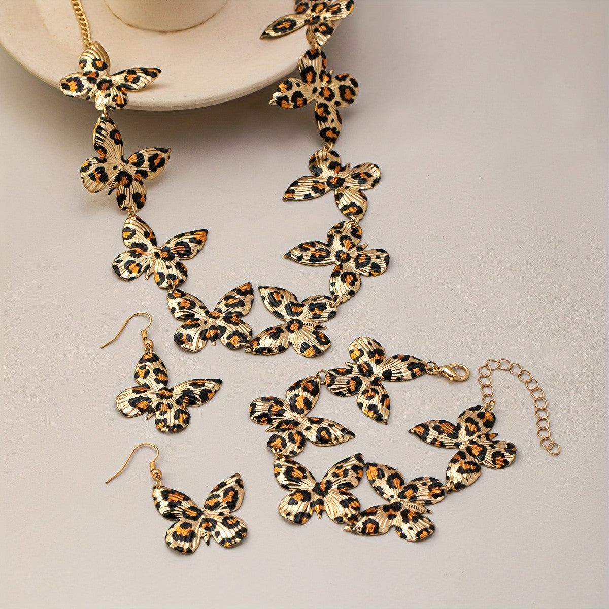 Leopard Butterfly Jewelry Set