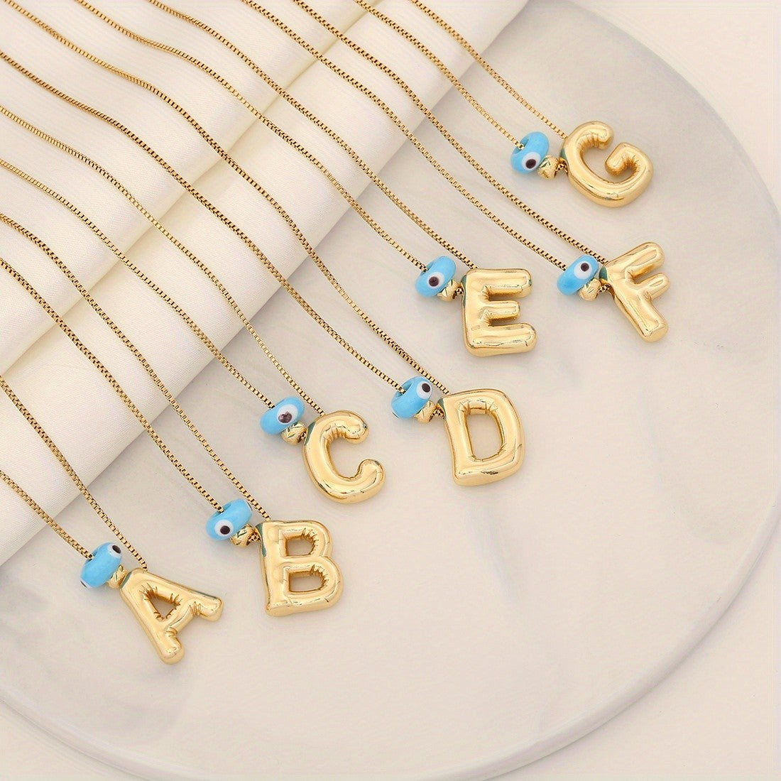 Evil Eye Initial Letter Pendant