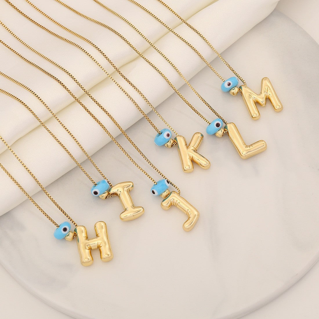 Evil Eye Initial Letter Pendant
