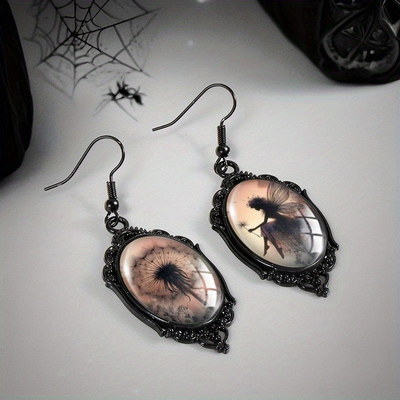 Dandelion Fairy Oval Earrings