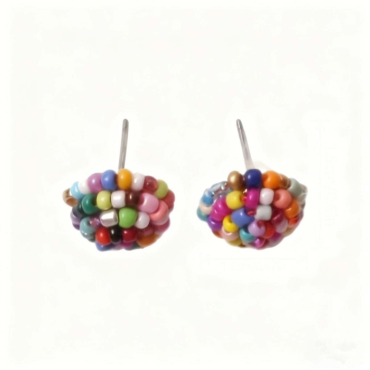 Colorful Beaded Ball Earrings