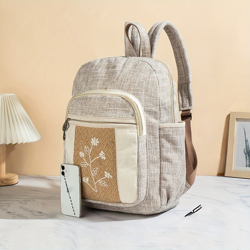 Embroidered Botanical Backpack