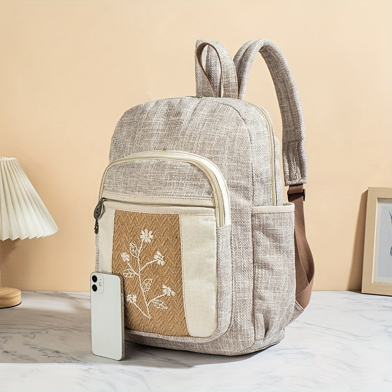 Embroidered Botanical Backpack