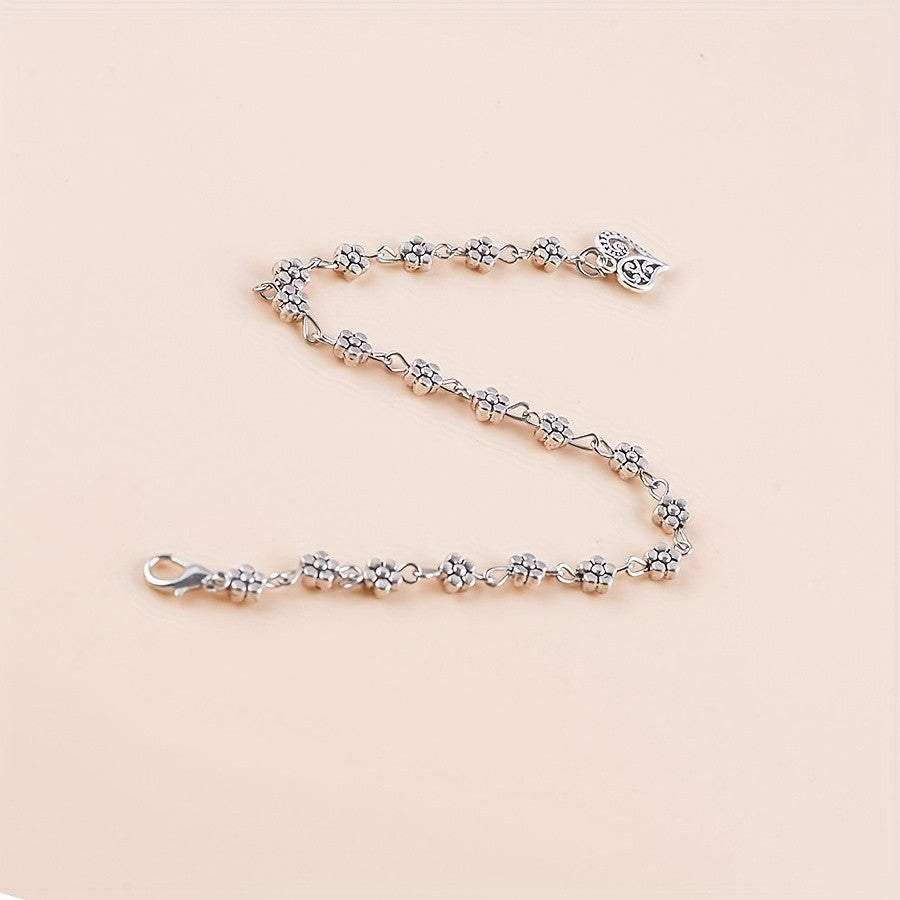 Layered Floral Anklet