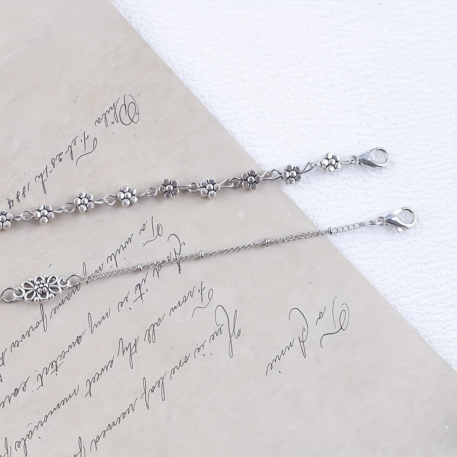 Layered Floral Anklet