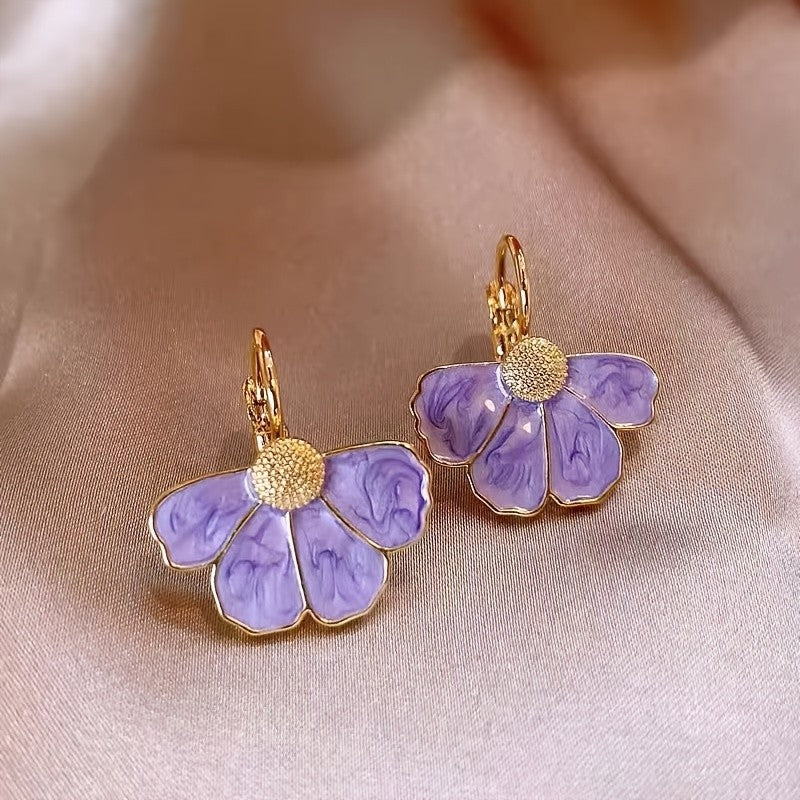 Marbled Petal Drop Earrings