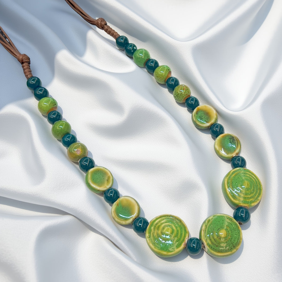 Multicolor Ceramic Bead Necklace Set