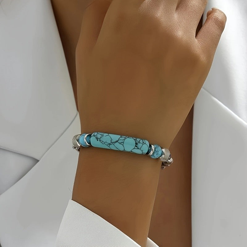 Turquoise Stone Link Bracelet