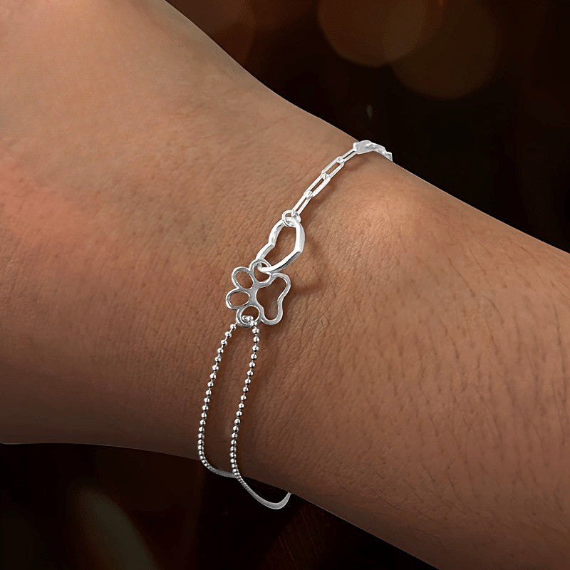 Paw & Heart Asymmetrical Bracelet