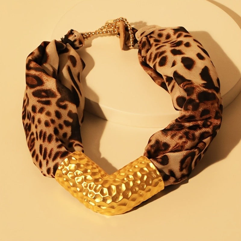 Leopard Print V-Necklace