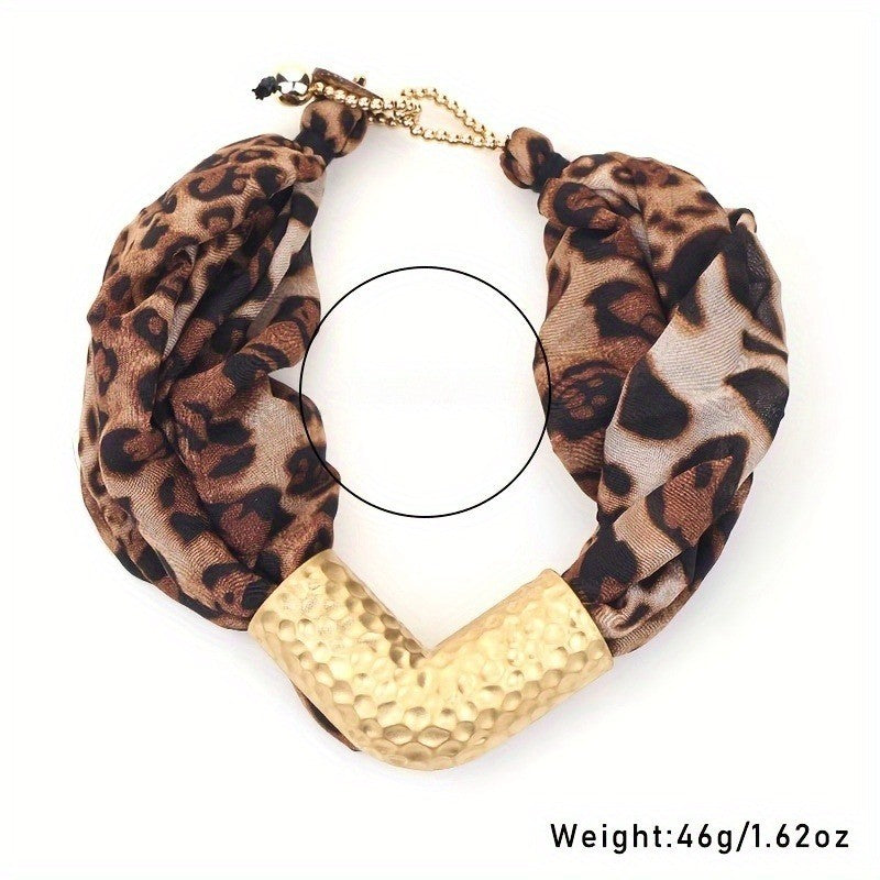 Leopard Print V-Necklace