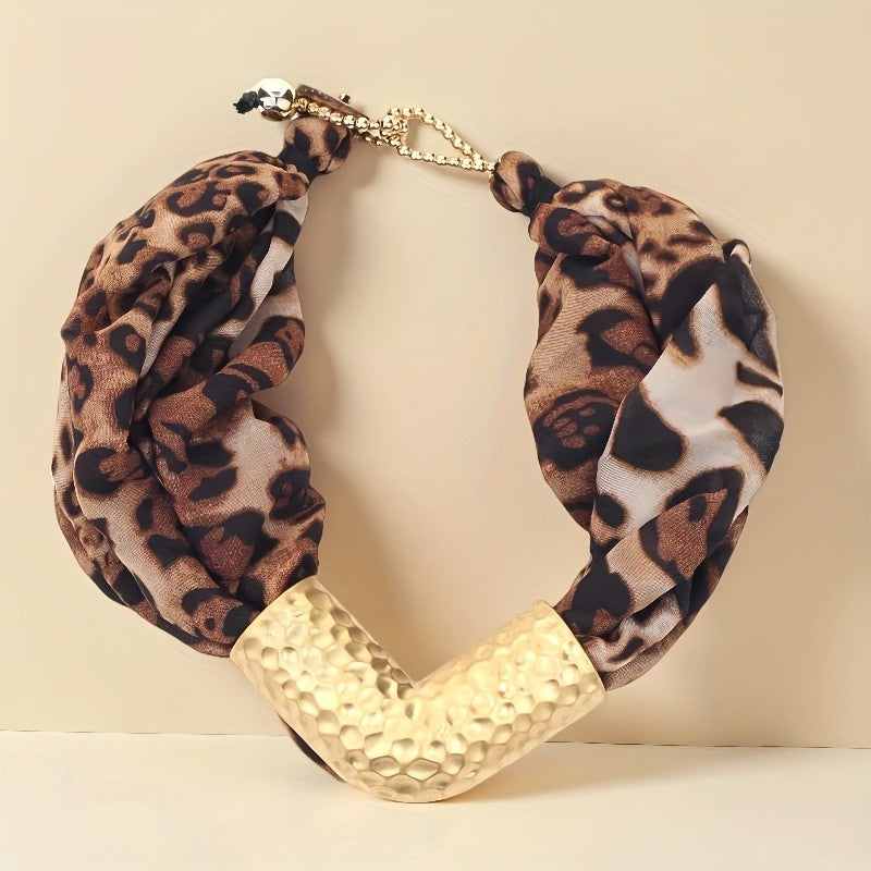 Leopard Print V-Necklace
