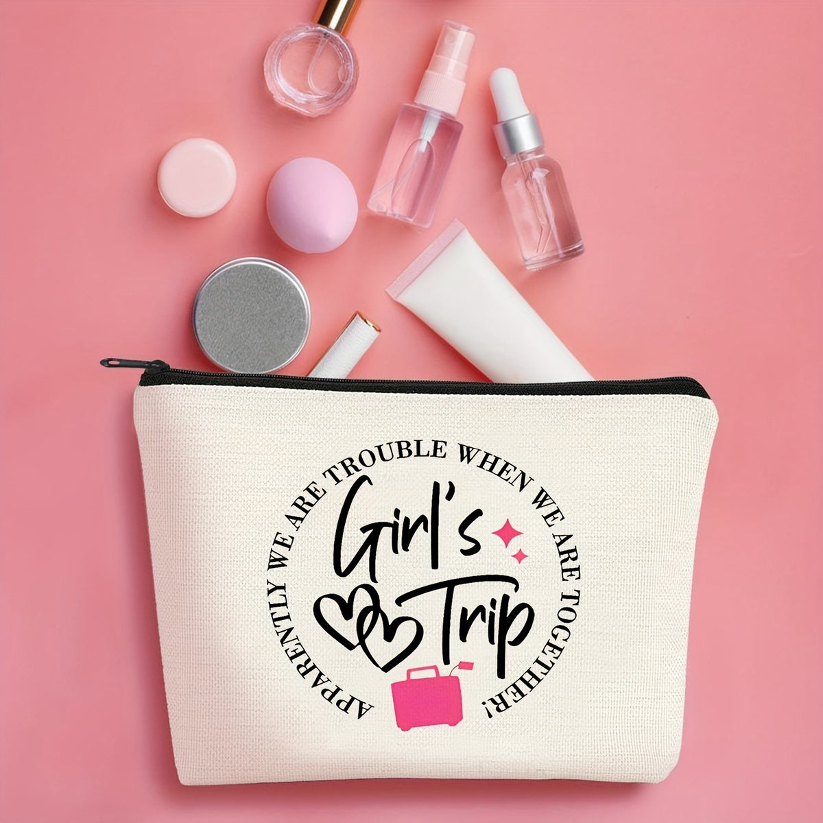 Girls Trip Heart Canvas Pouch