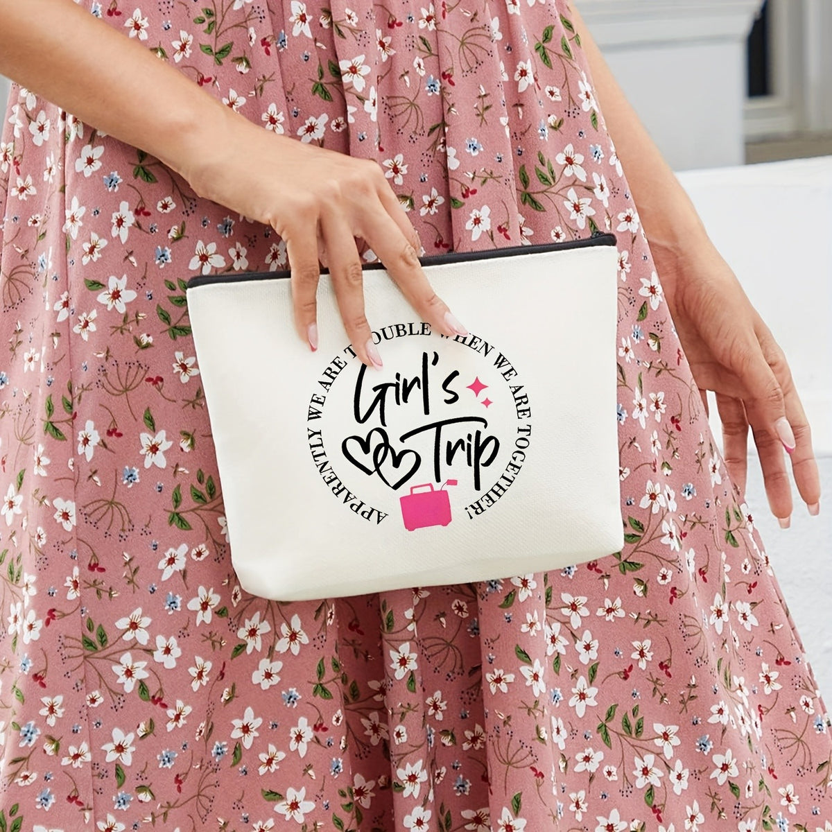 Girls Trip Heart Canvas Pouch