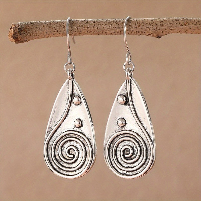 Spiral Wire Teardrop Earrings