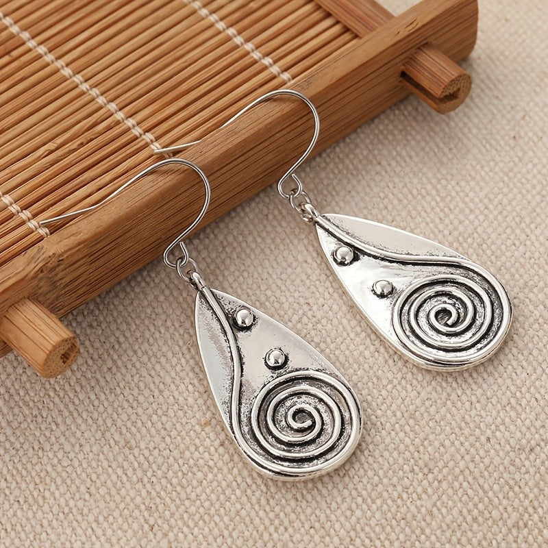 Spiral Wire Teardrop Earrings
