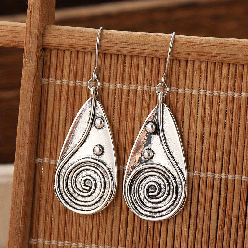 Spiral Wire Teardrop Earrings