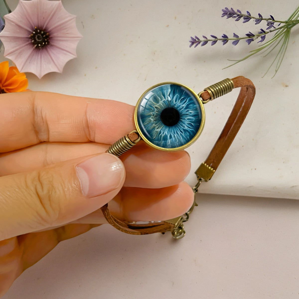Blue Eye Leather Bracelet