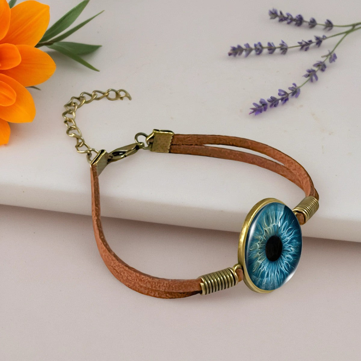 Blue Eye Leather Bracelet