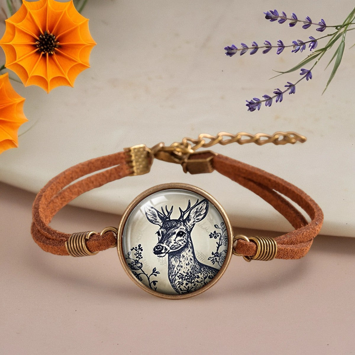 Vintage Deer Art Bracelet
