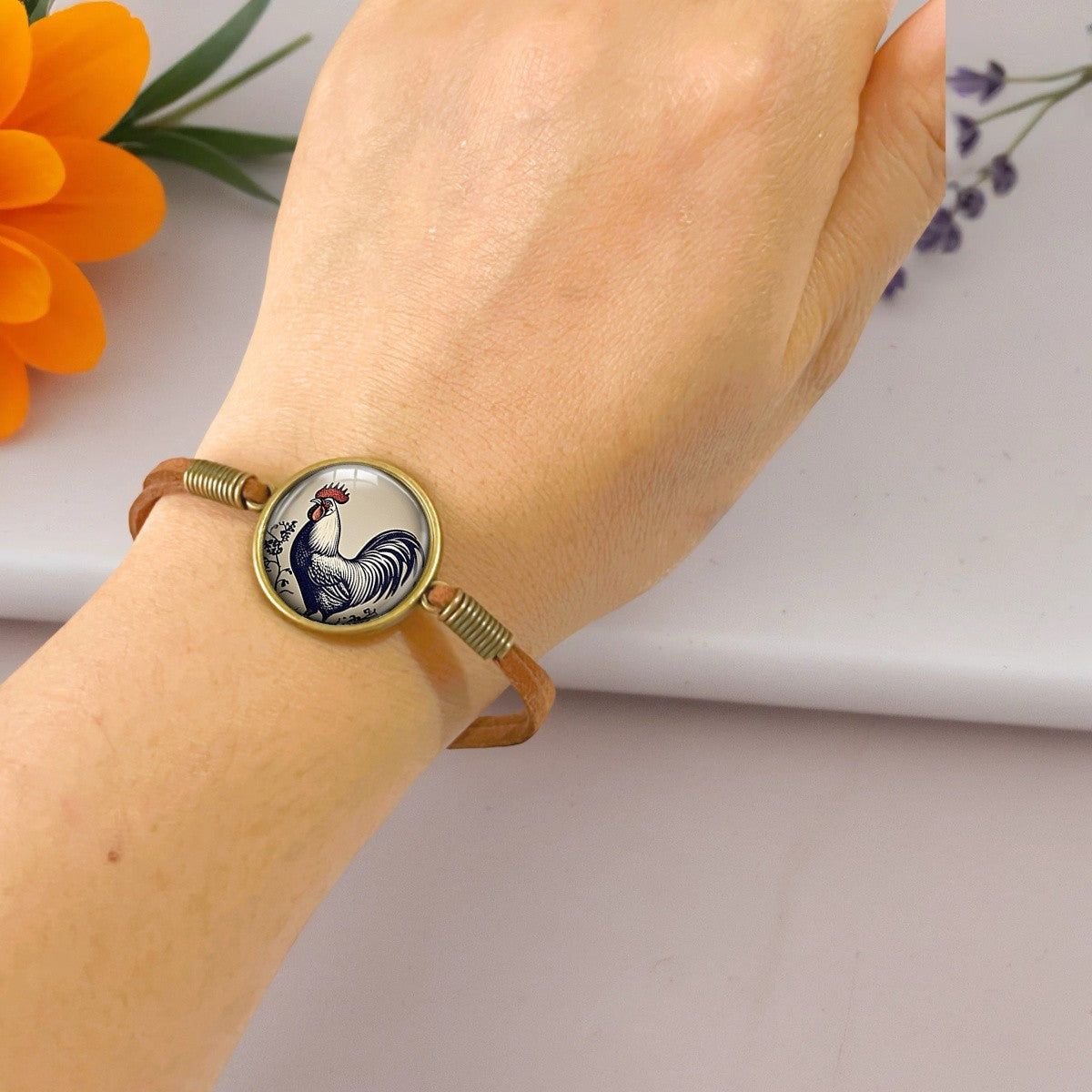 Rooster Cabochon Bracelet