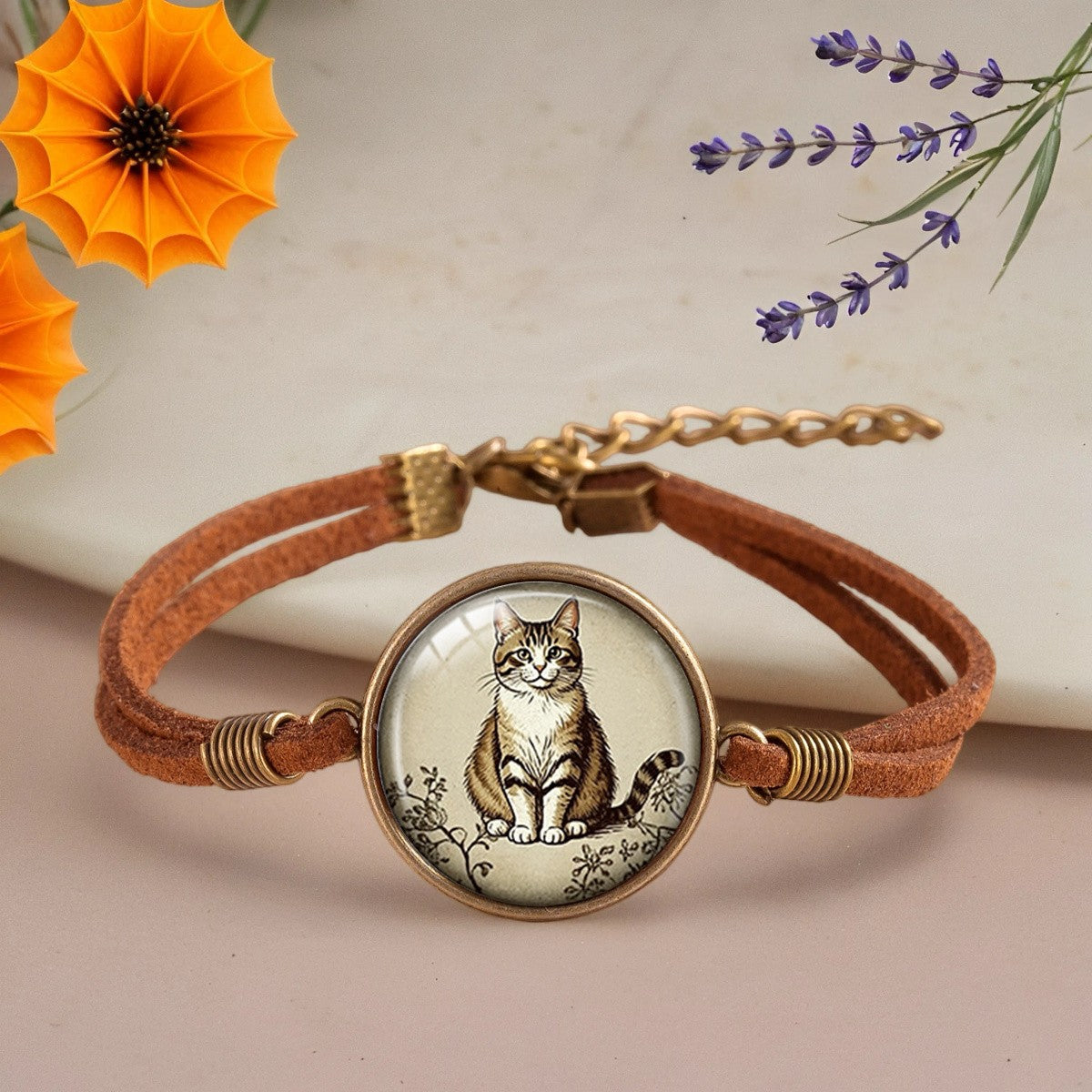 Tabby Cat Cabochon Bracelet