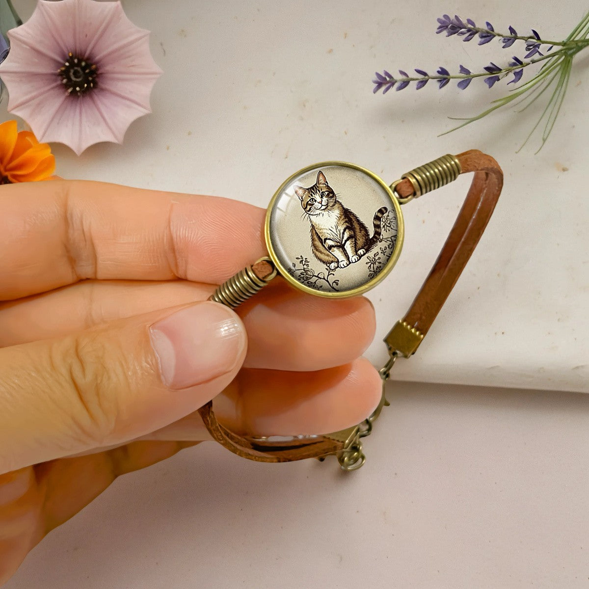Tabby Cat Cabochon Bracelet