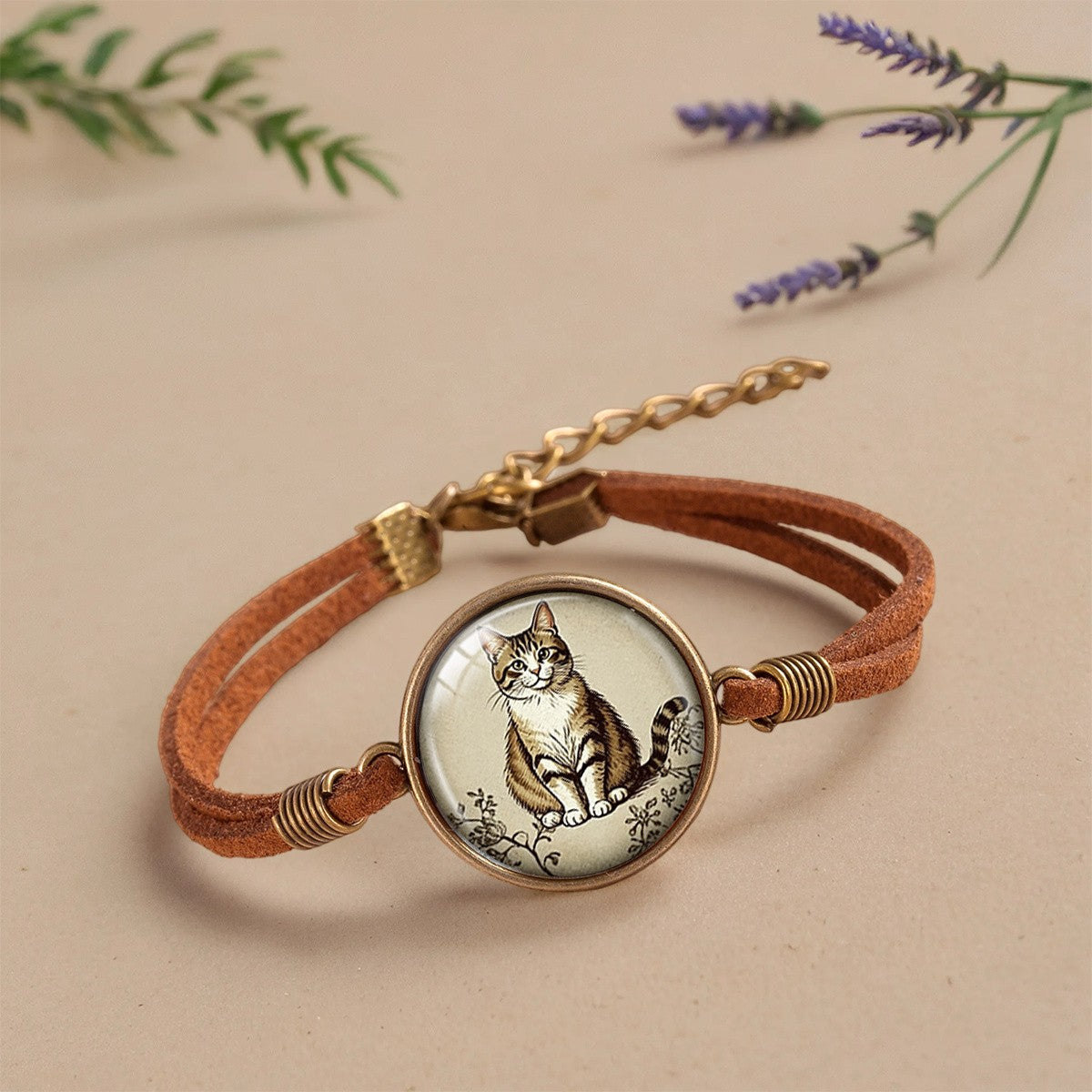 Tabby Cat Cabochon Bracelet
