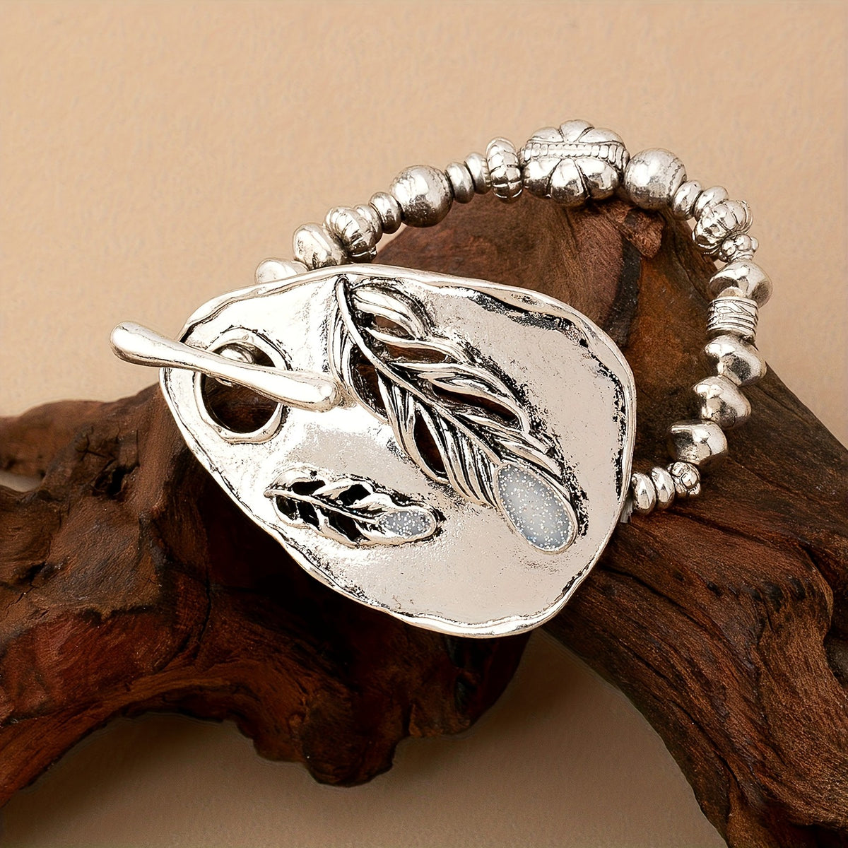Leaf Motif Toggle Bracelet