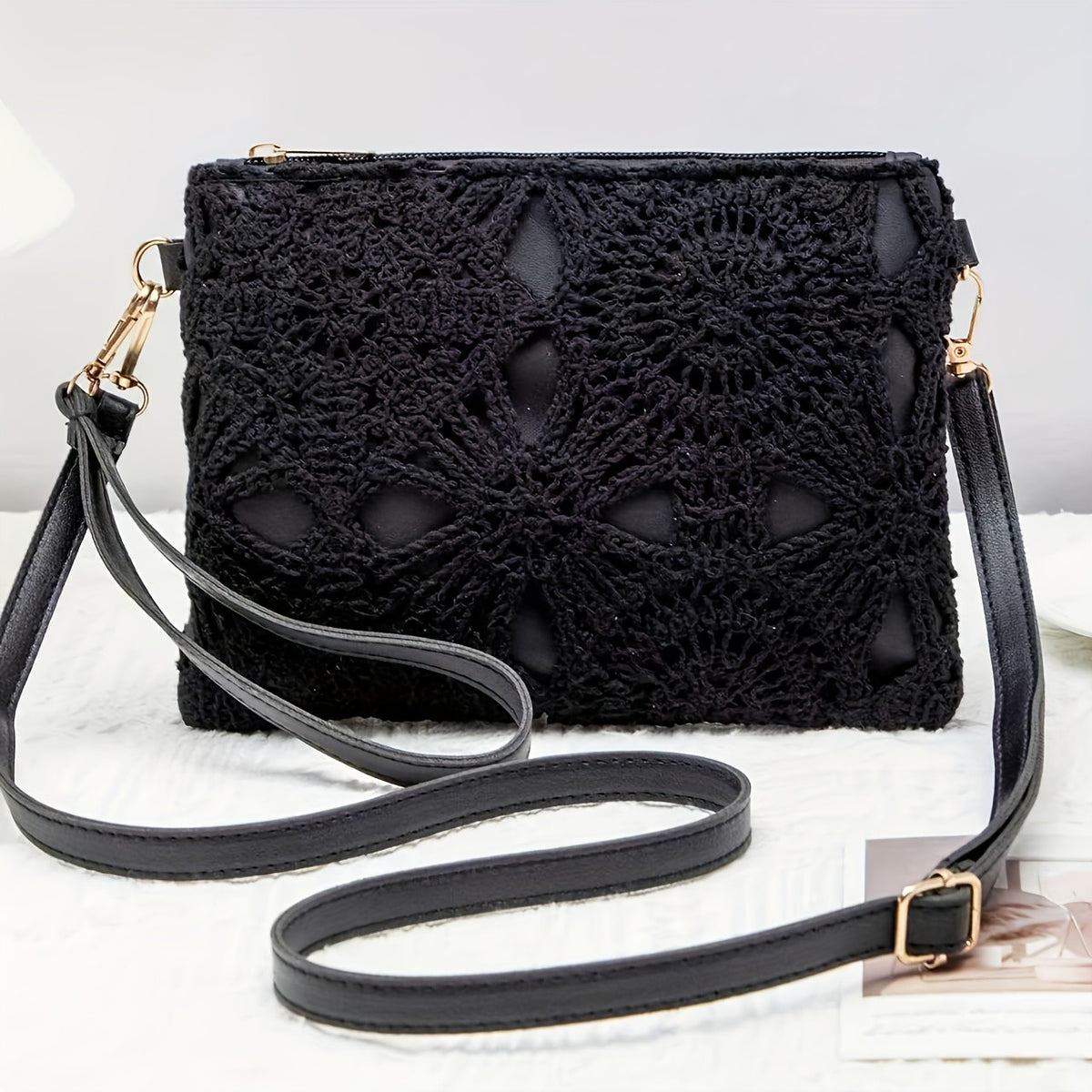 White Lace Crossbody Bag
