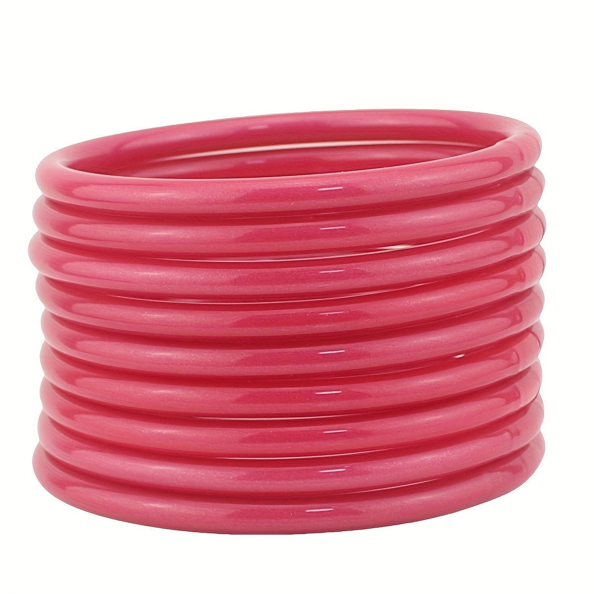 Teal Glitter Silicone Bangle Set