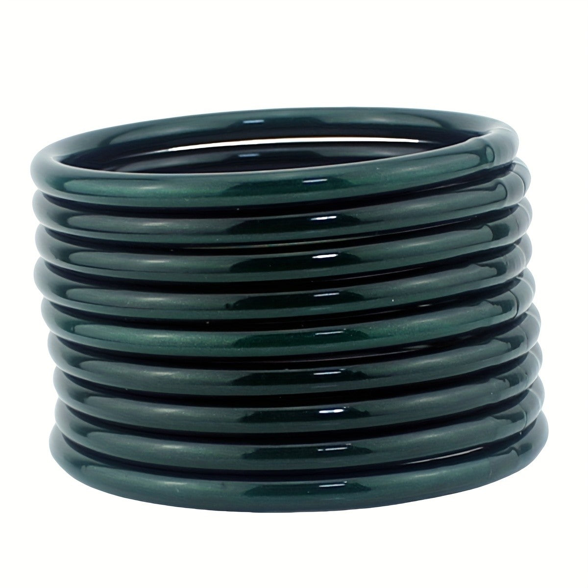 Teal Glitter Silicone Bangle Set