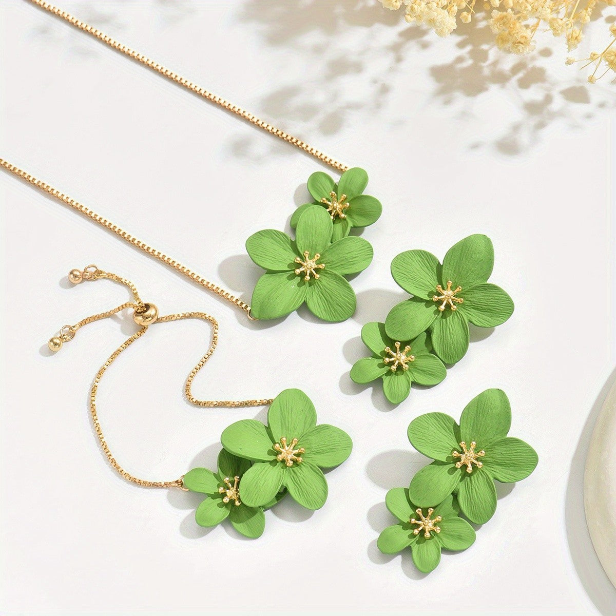 Enamel Flower Jewelry Set