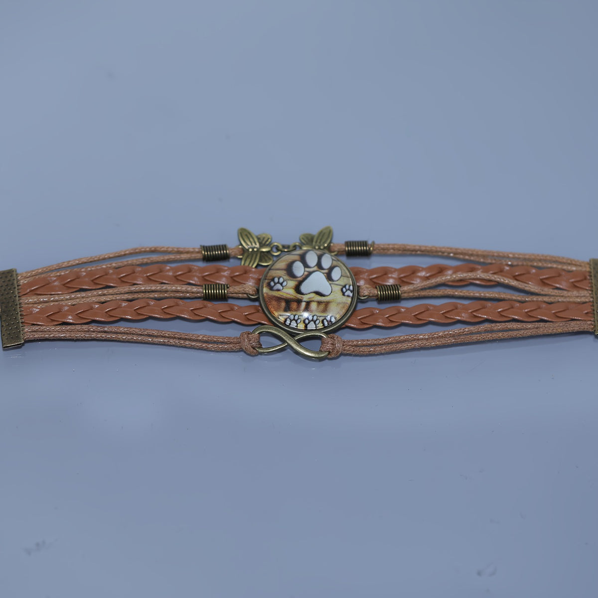 Paw Print Butterfly Braided Bracelet