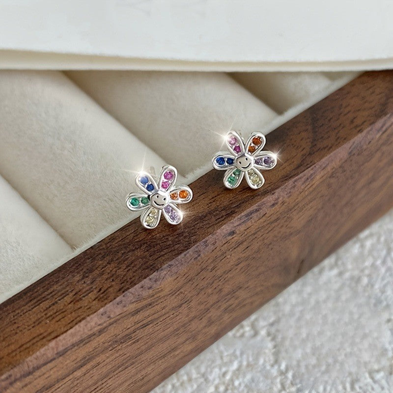 Colorful Flower Stud Earrings