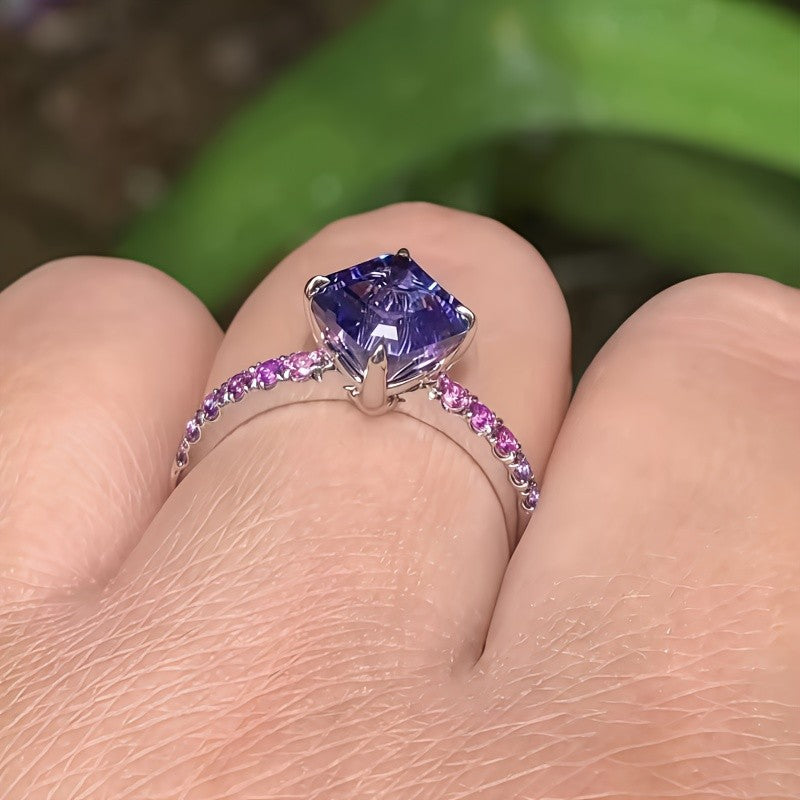 Purple Square Stone Ring
