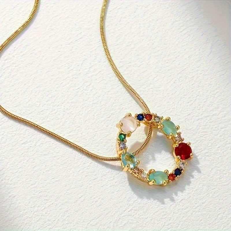 Interlocking Oval Gemstone Necklace
