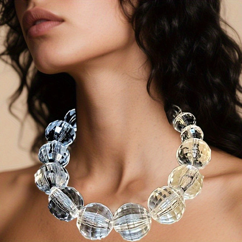 Faceted Crystal Bead Necklace