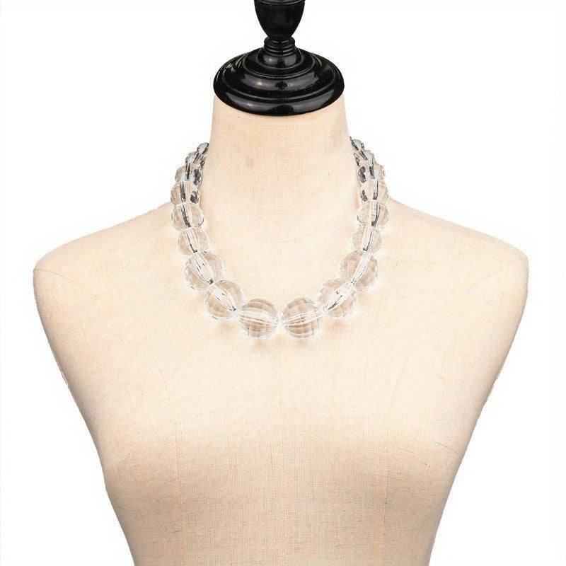 Faceted Crystal Bead Necklace