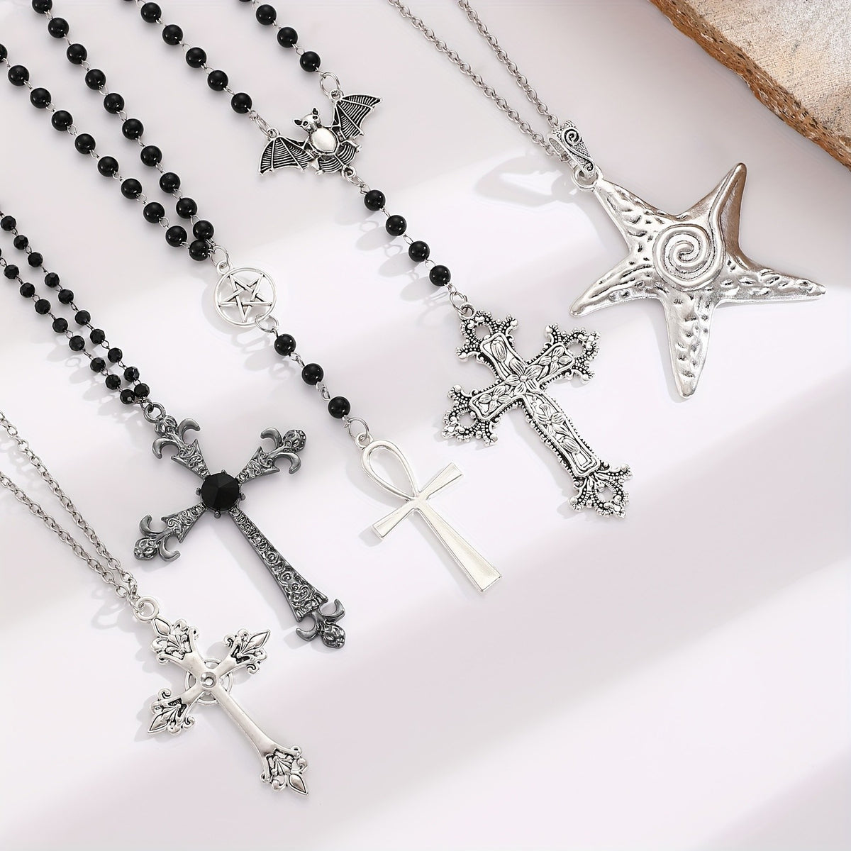 Ornate Fleur-de-Lis Cross Necklace