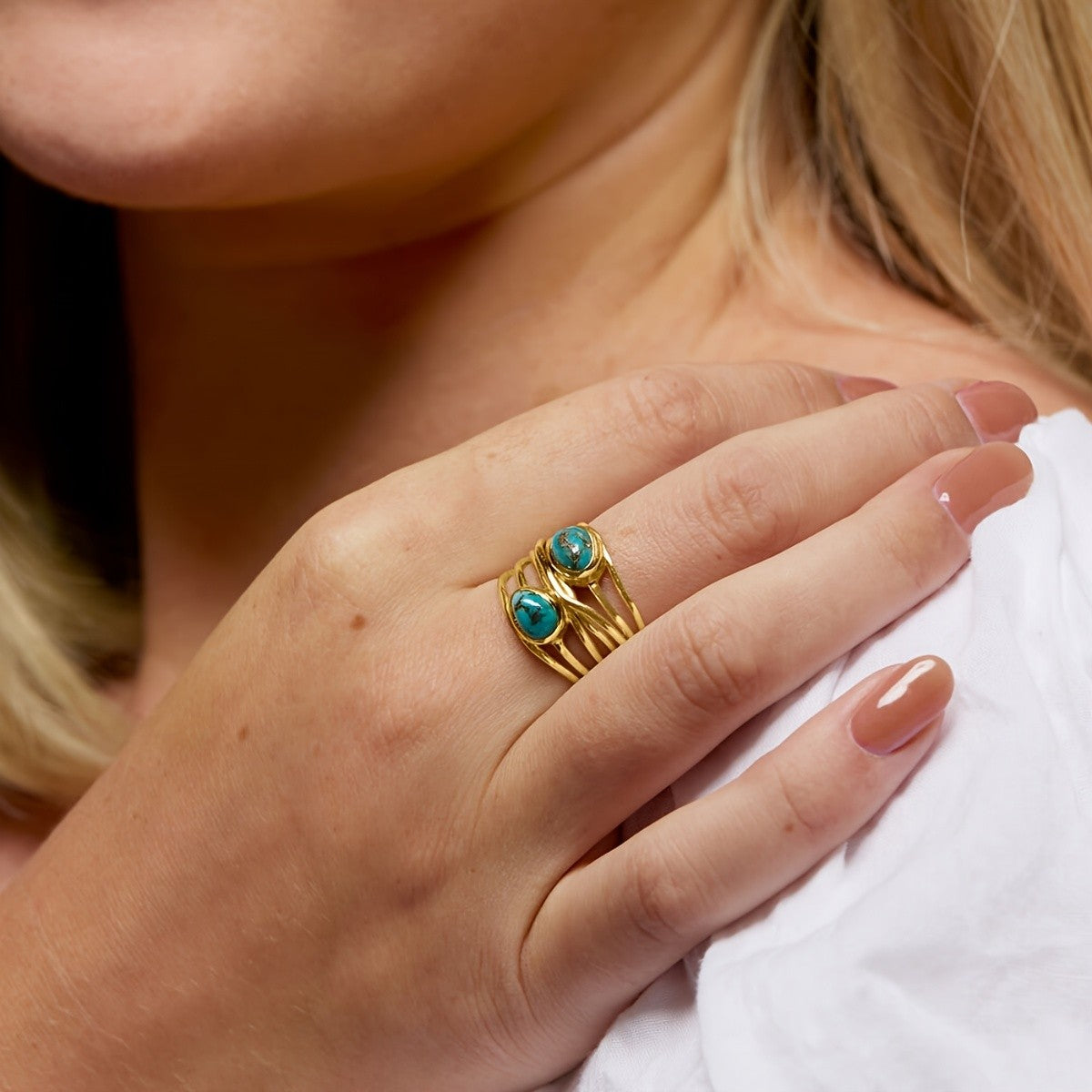 Turquoise Multi-Band Ring