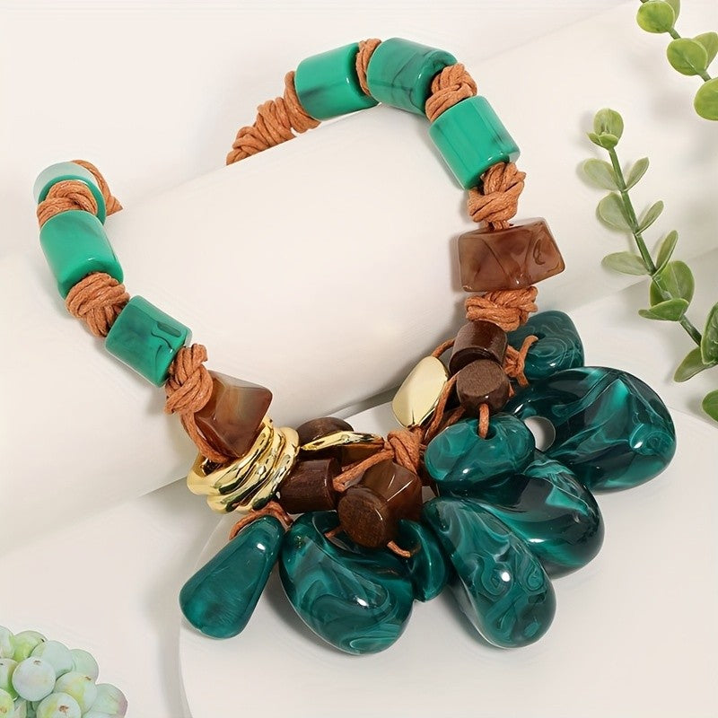 Cream Teardrop Statement Necklace